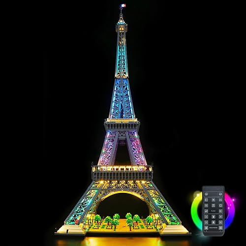 Miniatura 5 de VONADO Kit de luz LED para juego de torre Eiffel Lego 10307 sin modelo kit de iluminación Buliding compatible con juguetes de construcción Lego