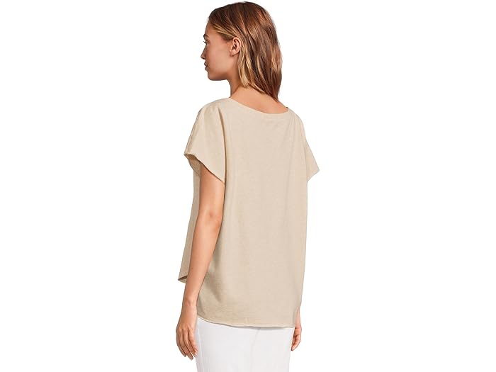 Short Sleeve Dolman Curved Hi-Lo Hem Top - Image 3
