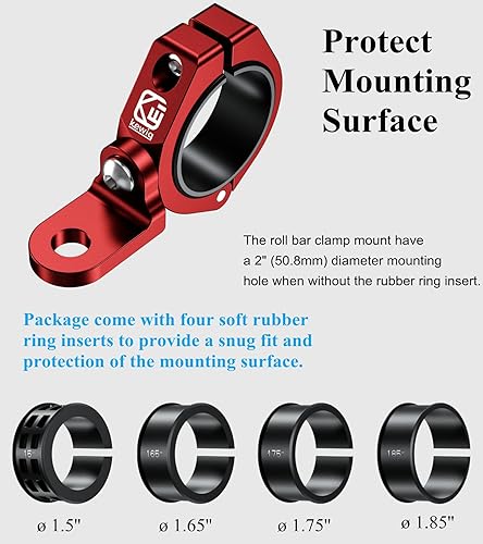 Miniatura 5 de BRCOVAN 2 soportes de luz de látigo, soportes de bandera UTV de aleación de aluminio maciza, soporte de montaje de barra de luz LED todoterreno,