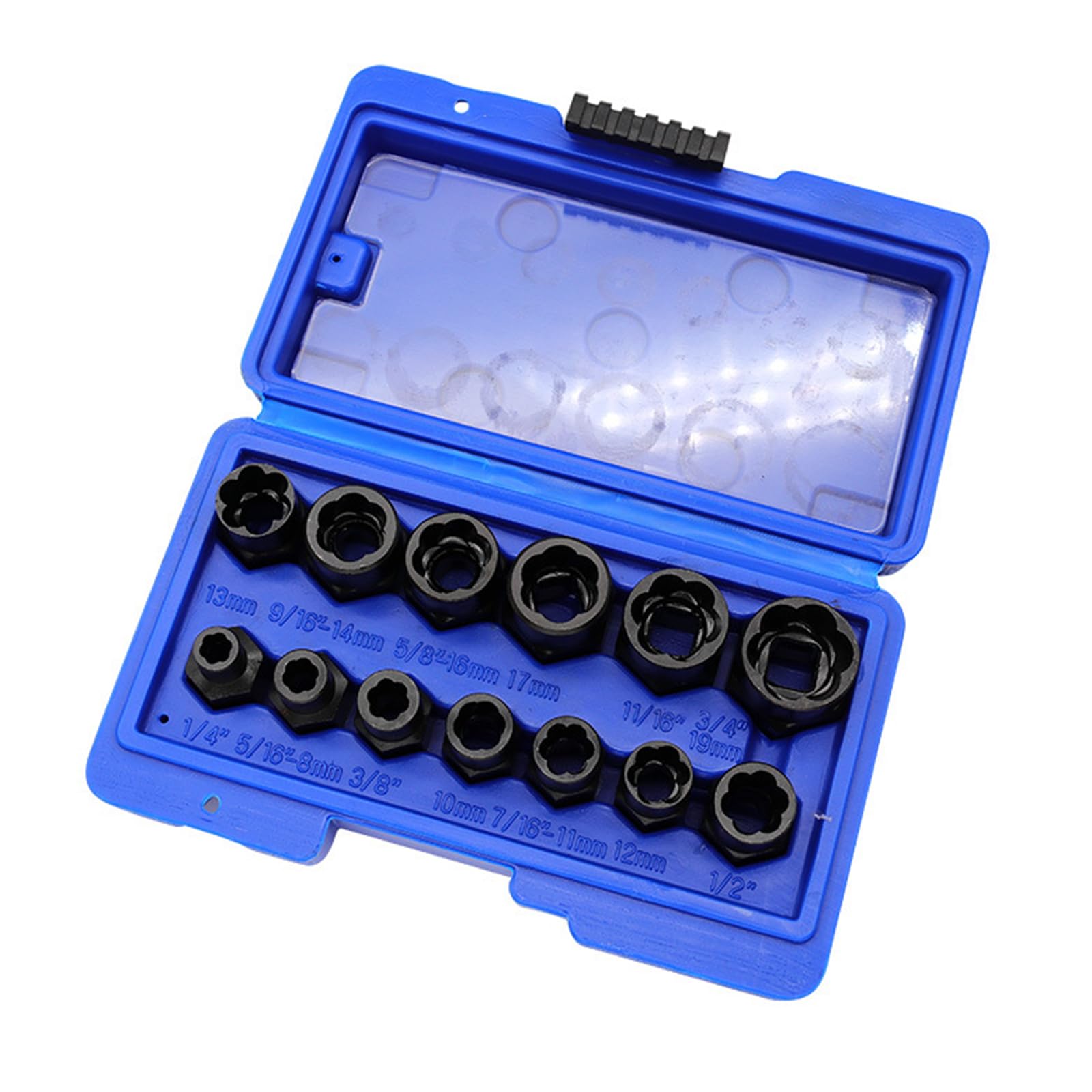 Juego de 13 Piezas de Herramientas para extraer Tornillos y Tuercas dañados, Llave de Tubo para Quitar Tornillos y Tuercas, Color Negro