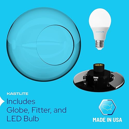 Miniatura 2 de KastLite Accesorio de iluminación combinado de poste de lámpara  Lente acrílica transparente de 16 pulgadas con clips de ala negra  Se adapta a