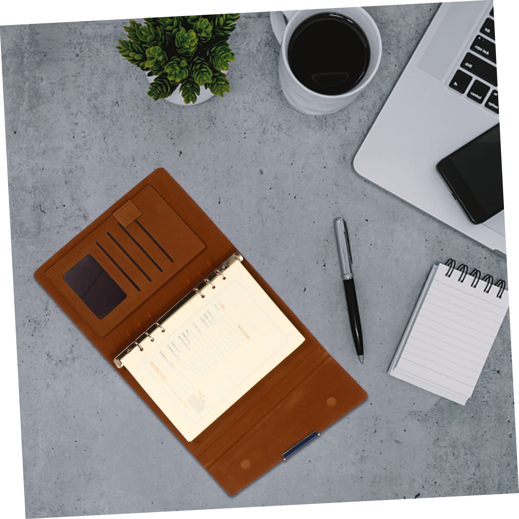 Agenda Planner Settimanale Blu in Pu, Quaderno a Tre Ante