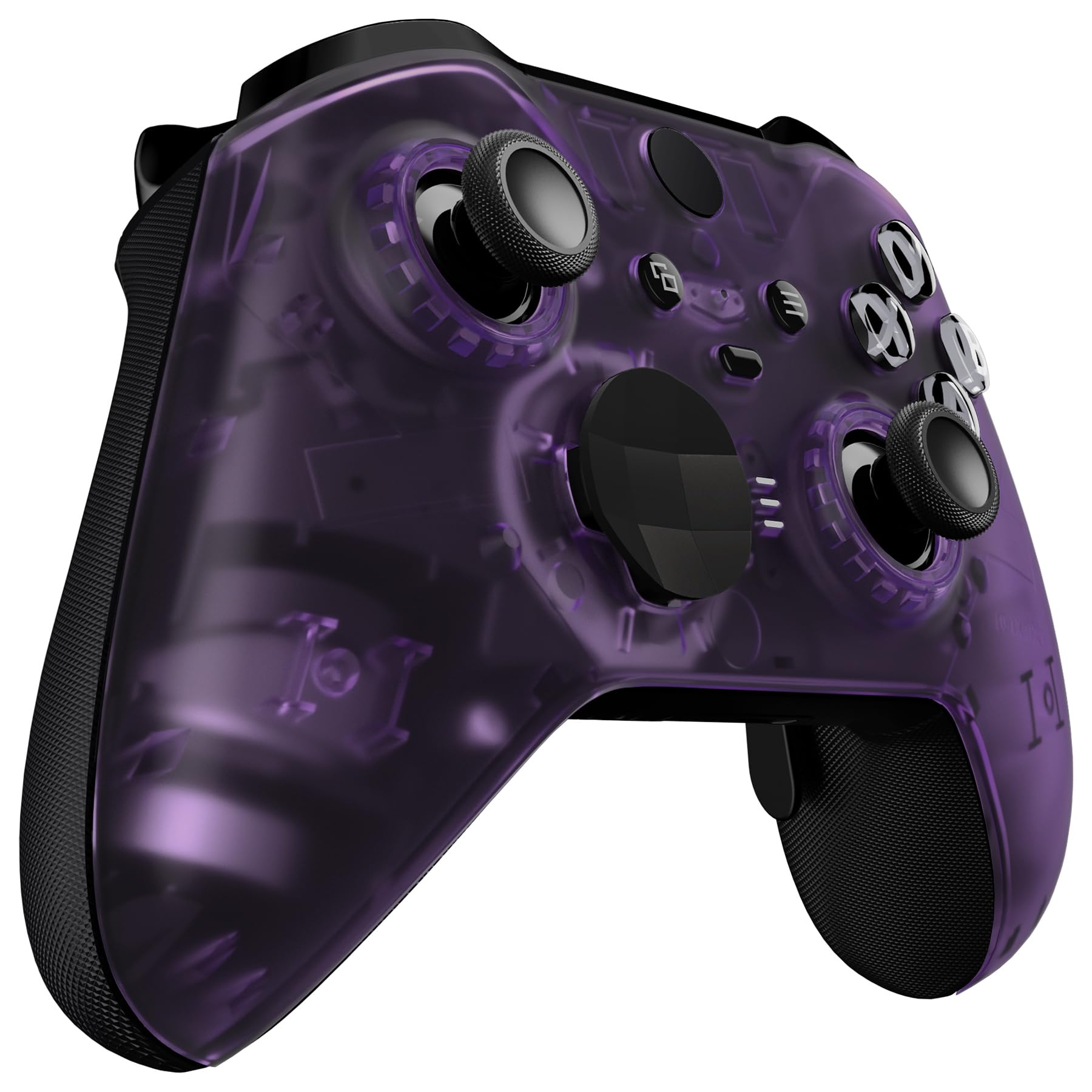 eXtremeRate Cover Frontale per Xbox Elite Series 2 Controller Model 1797,Custodia Scocca Ricambio per Xbox Elite Series 2 Core Joystick con 2 Anelli,Senza Controller-Trasparente Viola