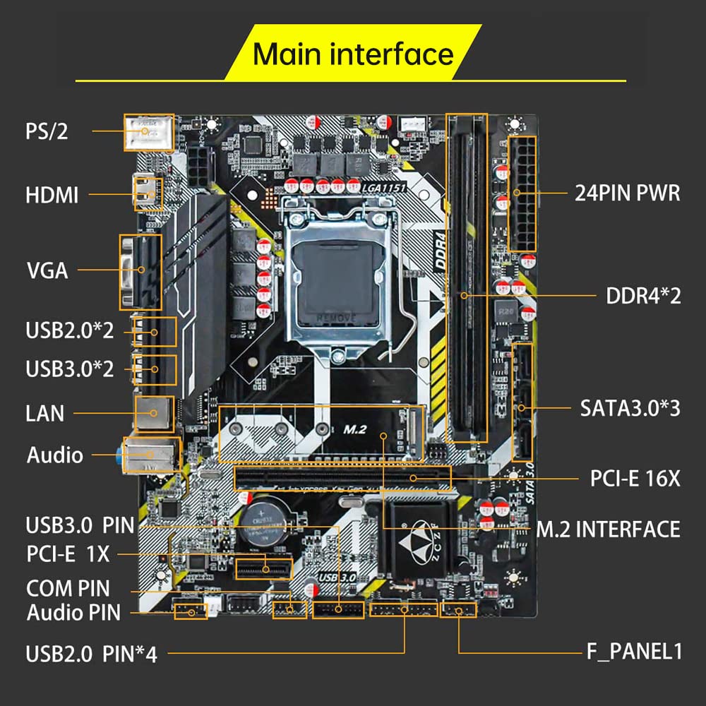 H310A4 V1.1 płyta główna do gier 2666 MHz częstotliwość LGA1151 (Intel 6/7/8/9. generacji) kompatybilna z Core i3/i5/i7 i Celeron/Pentium