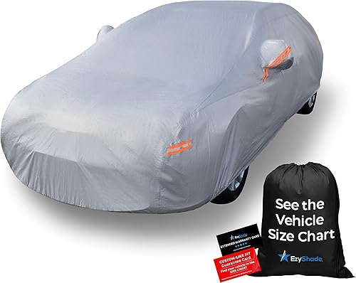 Miniatura 9 de EzyShade Funda de Coche de 10 Capas Impermeable para Todo Tipo de Clima. Consulte la Tabla de Tamaños del Vehículo para un Ajuste Preciso. Cubiertas