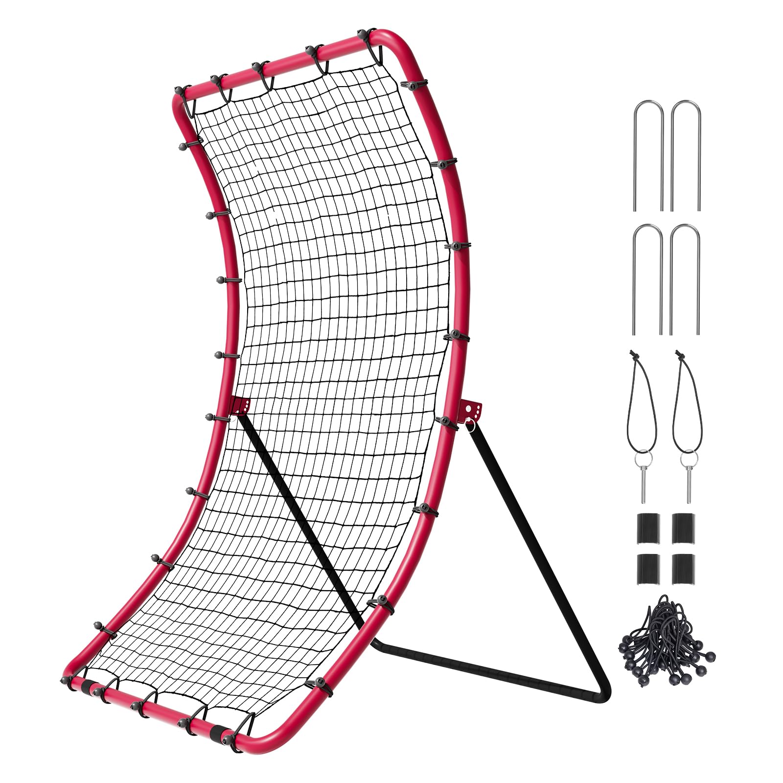 VEVOR Filet de Rebond pour Baseball et Softball, 914 x 1372 mm, Filet de Lancement de Baseball à 3 Voies, entraîneur de rebondissement de Lanceur de Baseball, pour la Pratique du Terrain et du Lancer