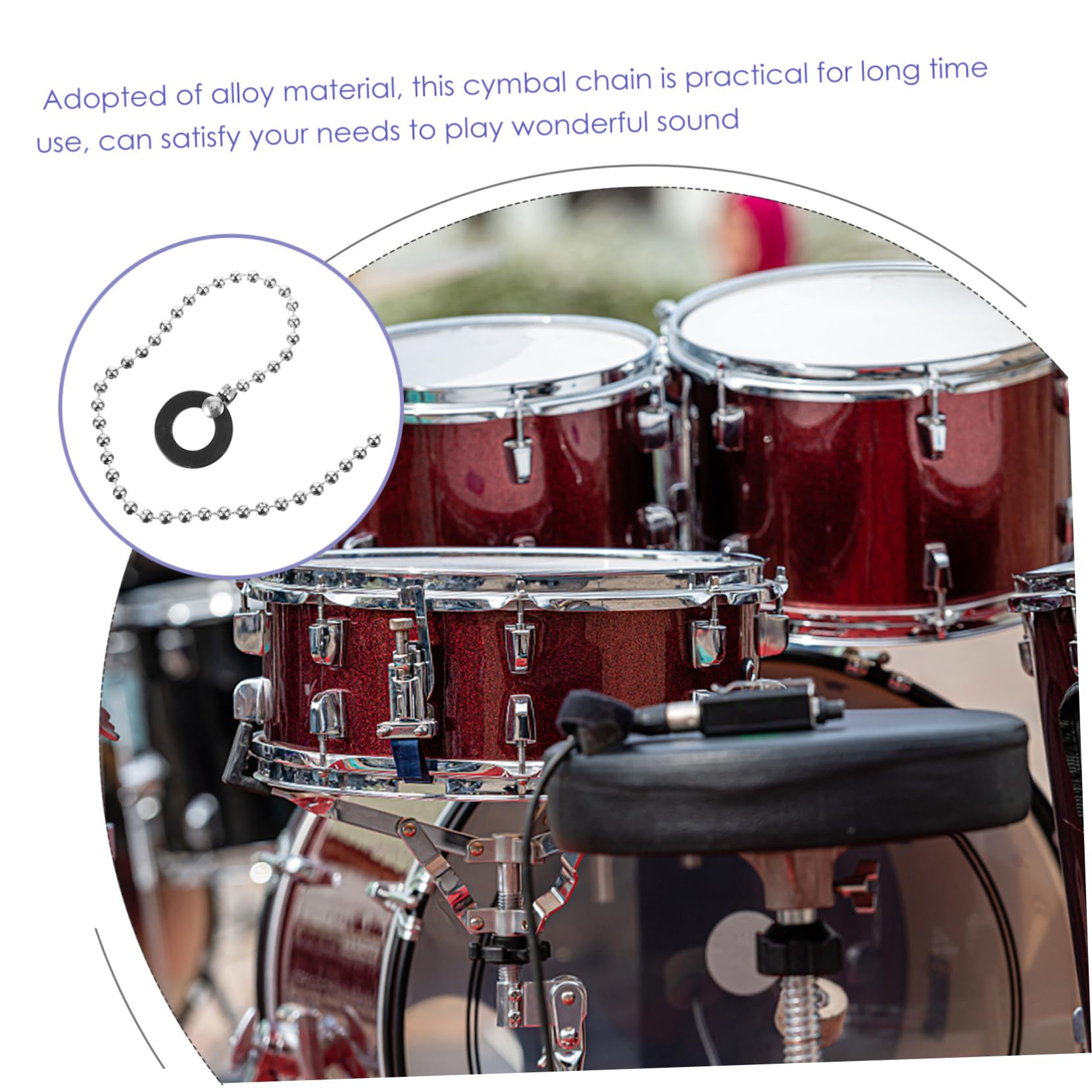 CIMAXIC Sturdy Alloy Cymbal Chain Replacement Accessory for Drum Set Extend Cymbal Sound Chain Attachment