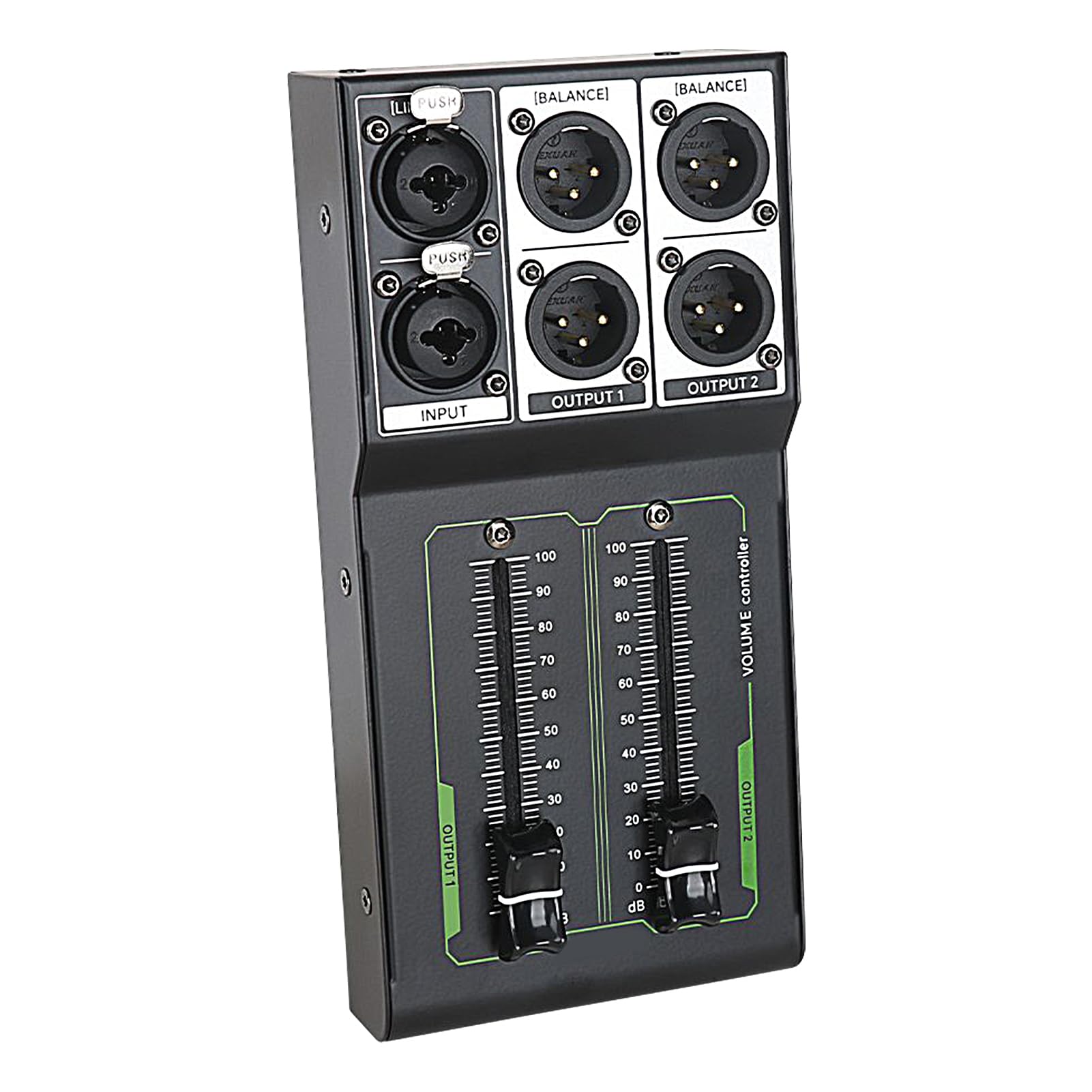 Controller per monitor da studio, scatola di controllo passiva del volume, 1 interruttore audio di ingresso e 2 uscite, dispositivo di regolazione stereo senza perdite, controllo del suono preciso per
