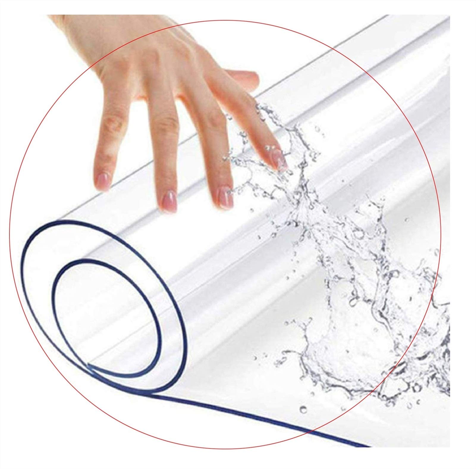 Tovaglia Trasparente 1mmPVC Lastra di Cristallo Trasparente Proteggi Tavolo Tappetino da Tavolo in plastica Vetro Morbido per Tavolo da Pranzo scrivania, Dimensioni Personalizzate (Color : Clear, Size
