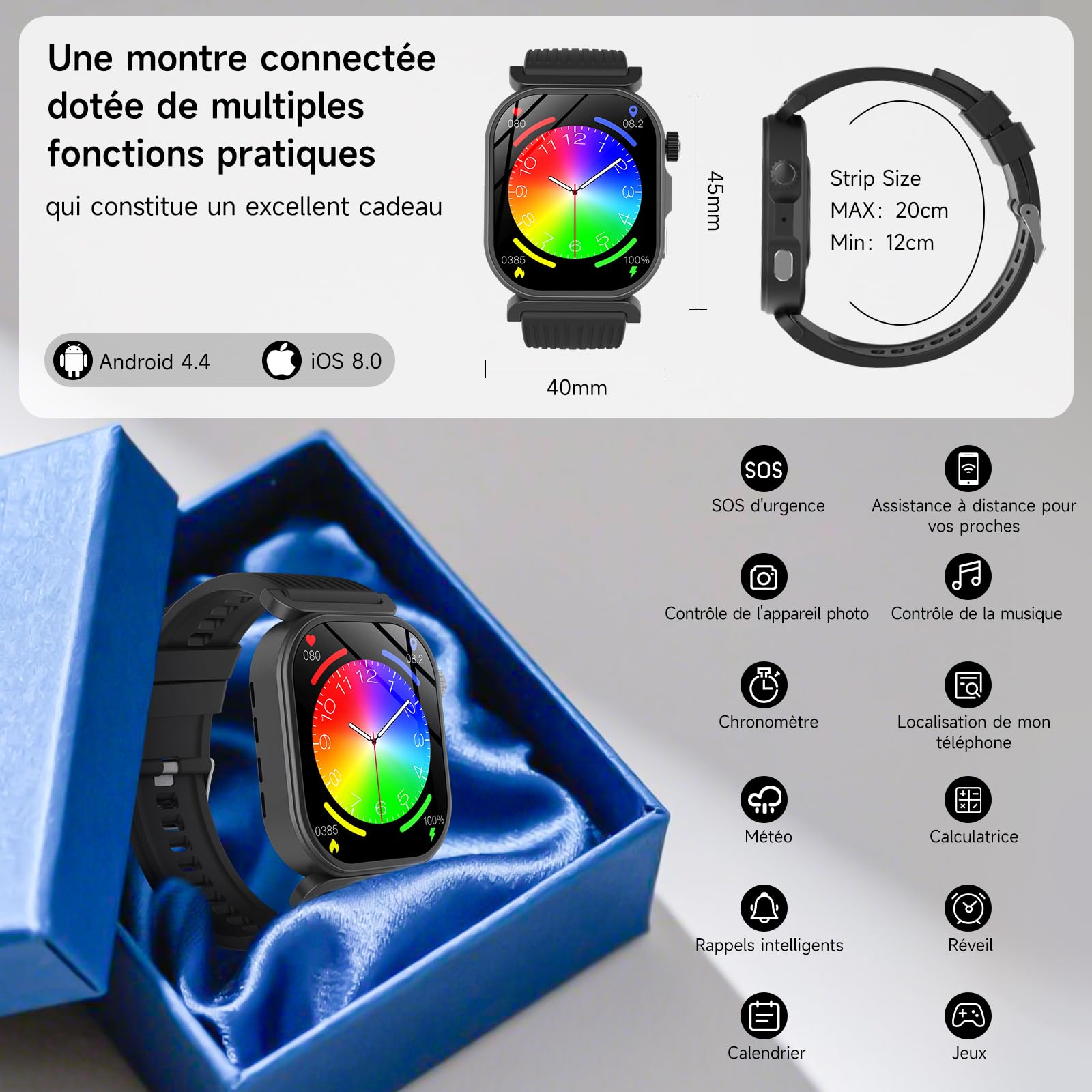 YUPENG 2026 Nouv’ Montre Connectée avec ECG/HRV/Acide urique/IMC, 1.88" Smartwatch avec Appel Bluetooth, 24/7 Fréquence Cardiaque/Sommeil/SpO2/Apnée/Appel d'urgence/SOS pour Android iOS