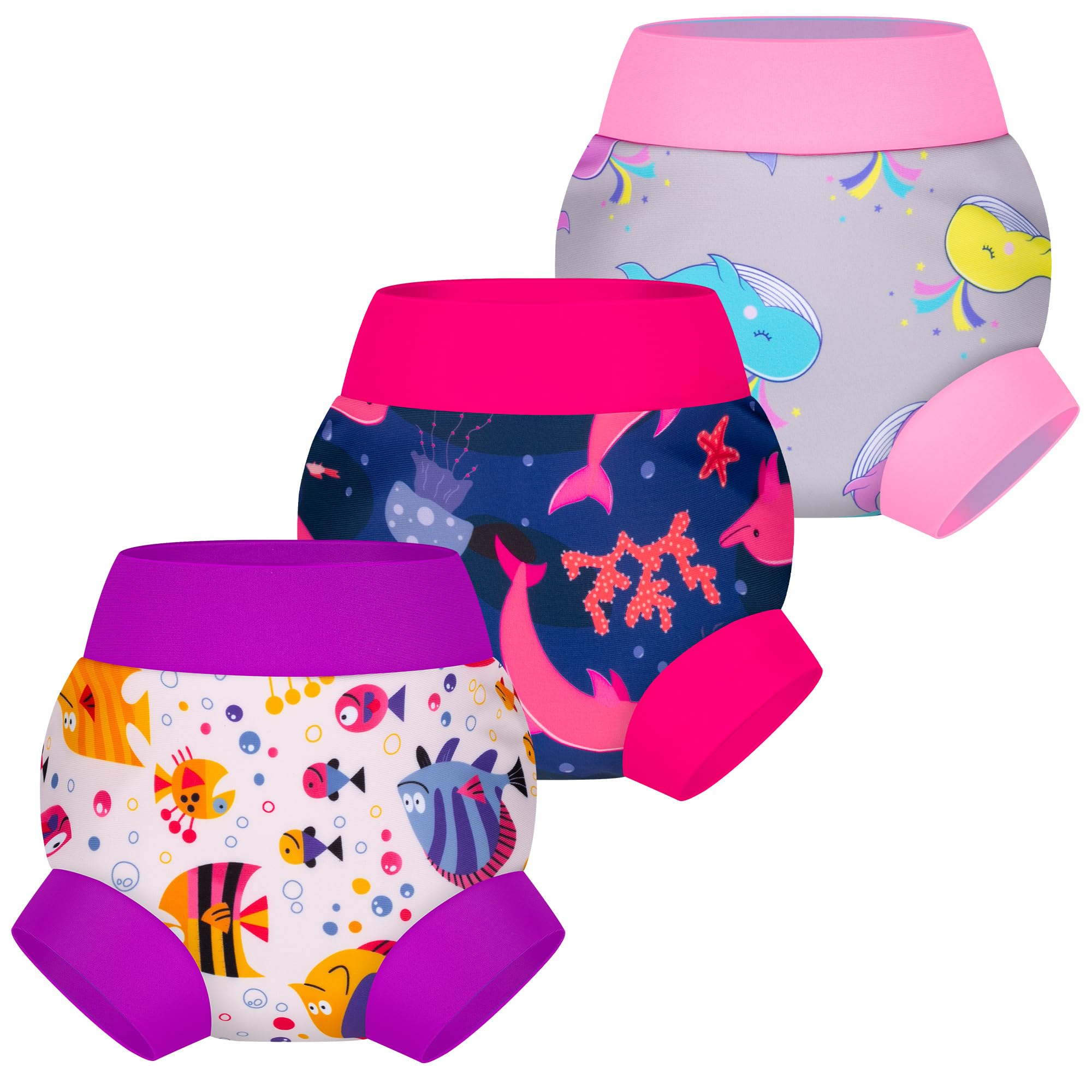 BIG ELEPHANT Pannolini da Nuoto per Bambini 38 Pezzi – Riutilizzabili, Regolabili e Lavabili Costume da Bagno per Neonati e Bambini