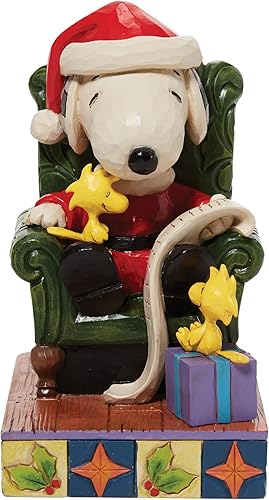 Enesco Peanuts by Jim Shore - Figura de Santa Snoopy y Woodstock, 4.33 pulgadas, multicolor