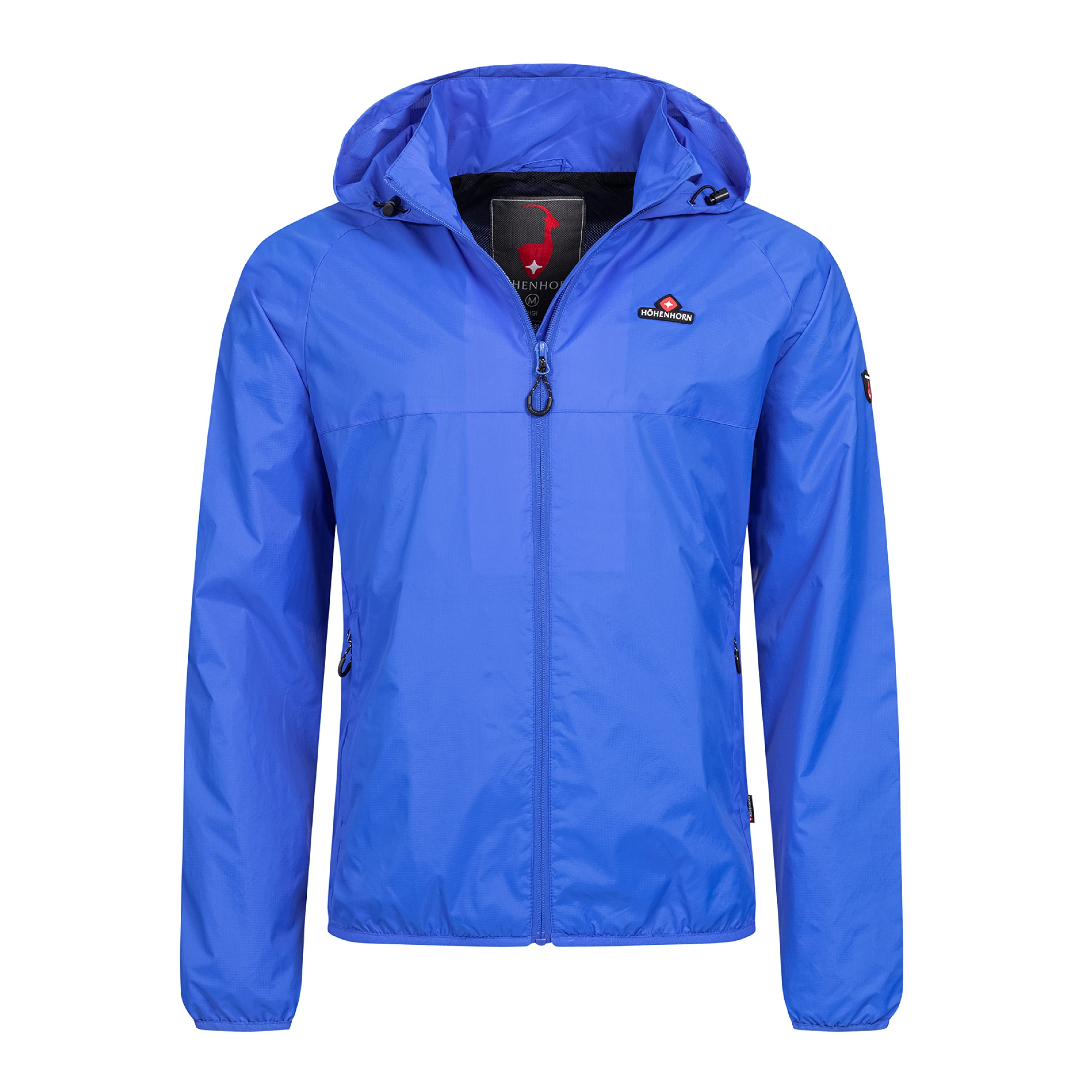 Höhenhorn Rigi Men's Rain Jacket Breathable for Men Weatherproof High-Quality All-Weather, blue, L