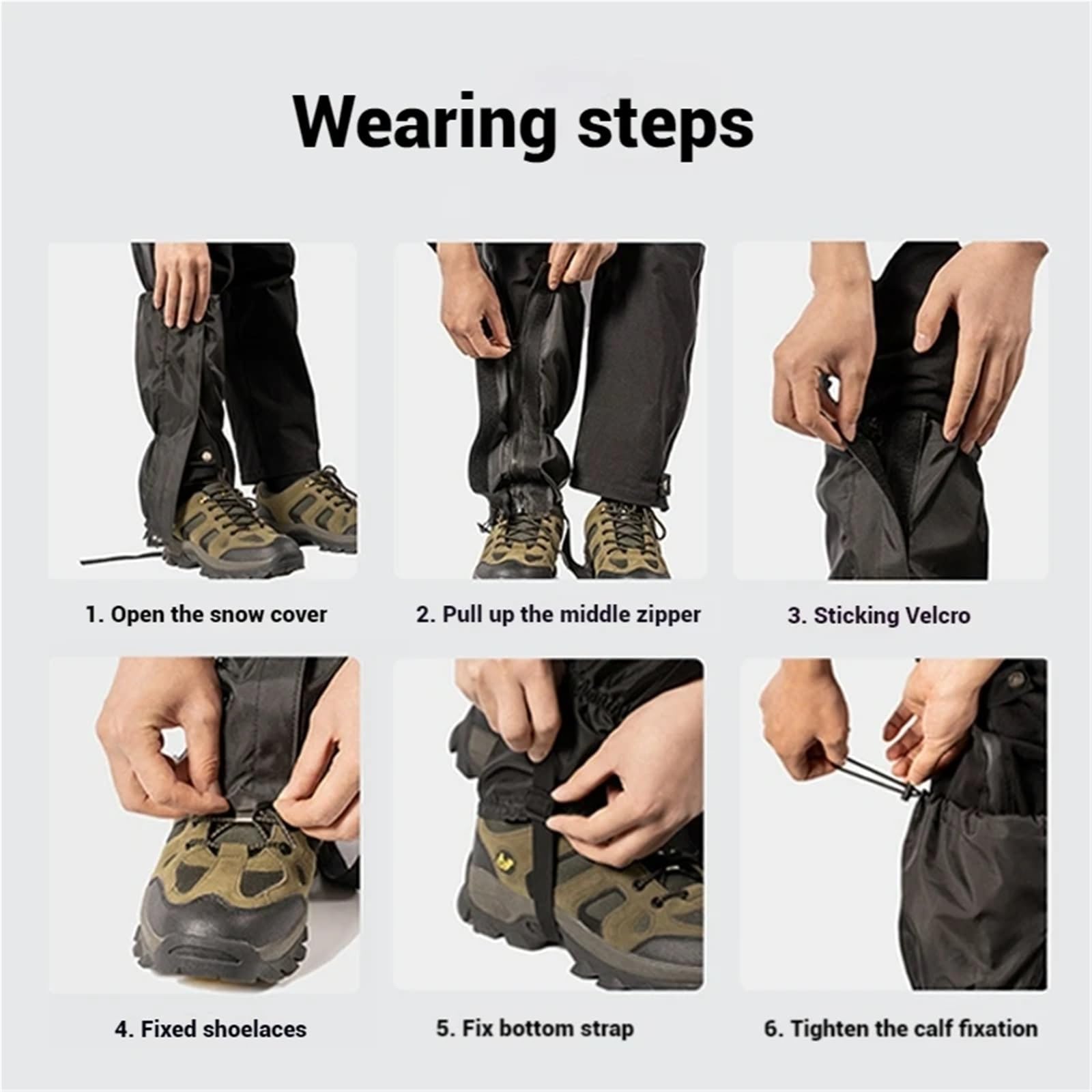 Guêtres Jambières guêtre Long Tube Montagne Leggings Couvre Voyage randonnée Escalade Ski guêtres Protection des Jambes pour Randonnée en Plein