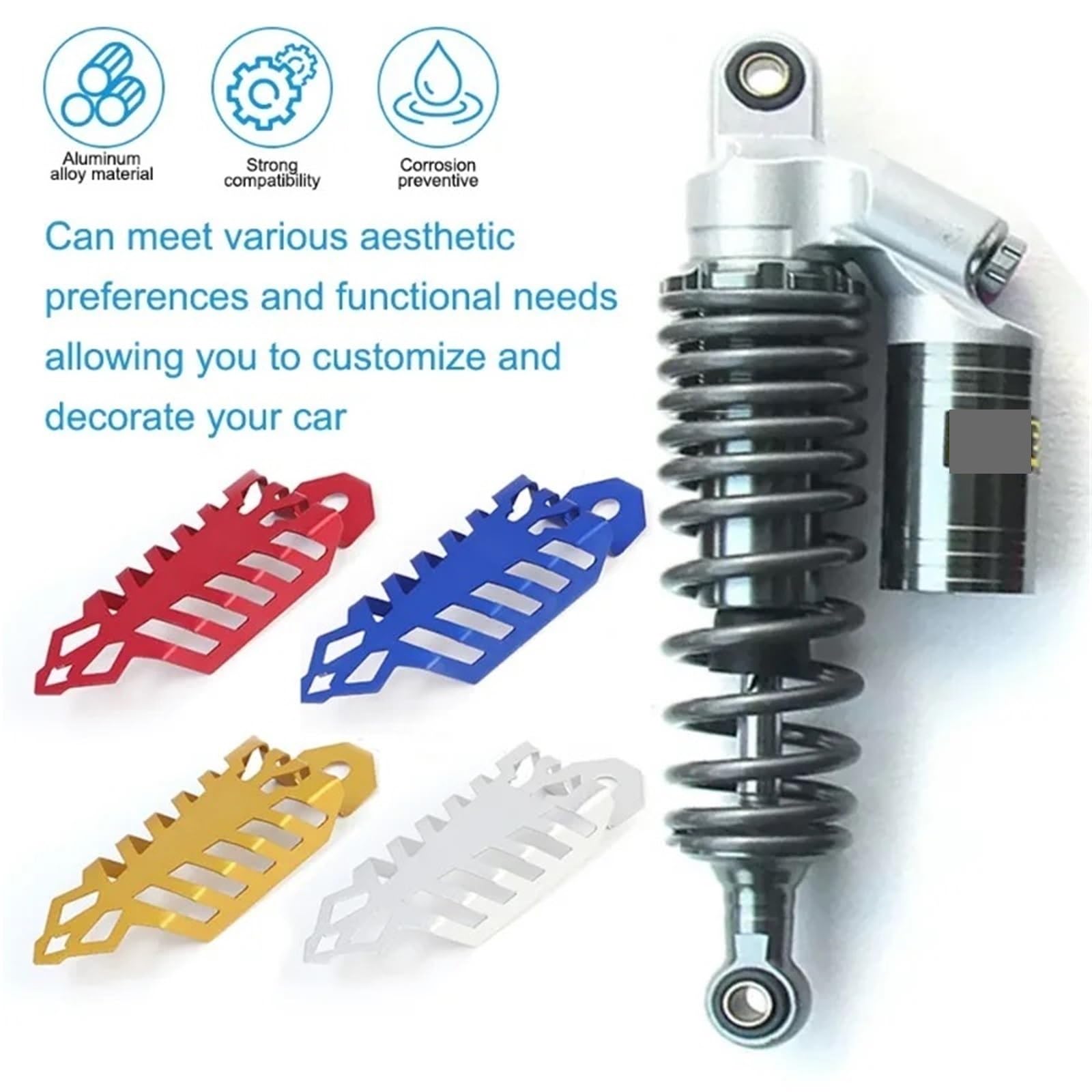 Copri Forcella Forcelle Moto Copertura protettiva per ammortizzatore per moto, forcella anteriore e posteriore, per scooter fuoristrada(4pcs Red)