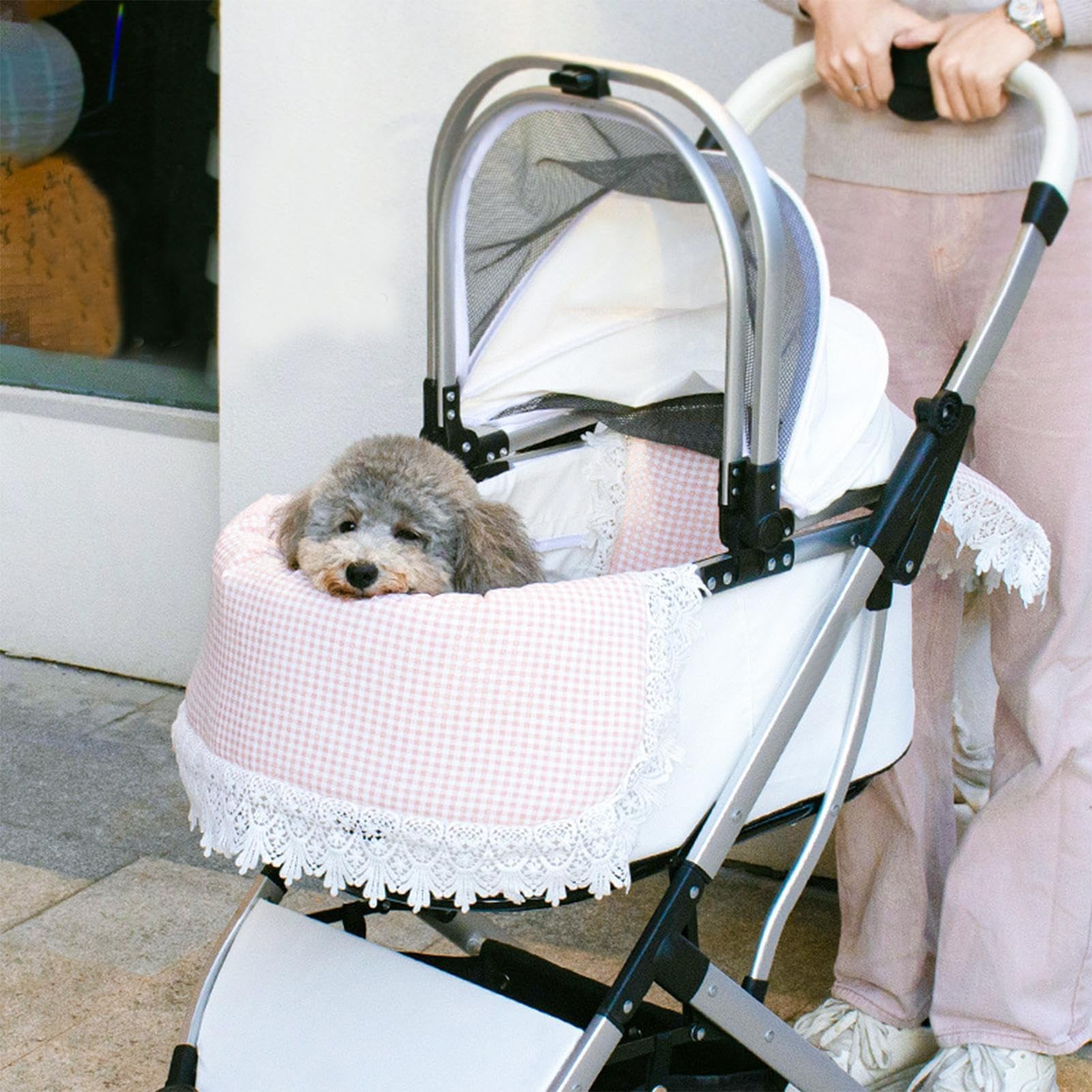 Cuscino per passeggino per animali domestici, morbido tappetino rimovibile in peluche per cani, gatti, cuccioli, gattini, accessorio portatile anti-sporco per il comfort del passeggino