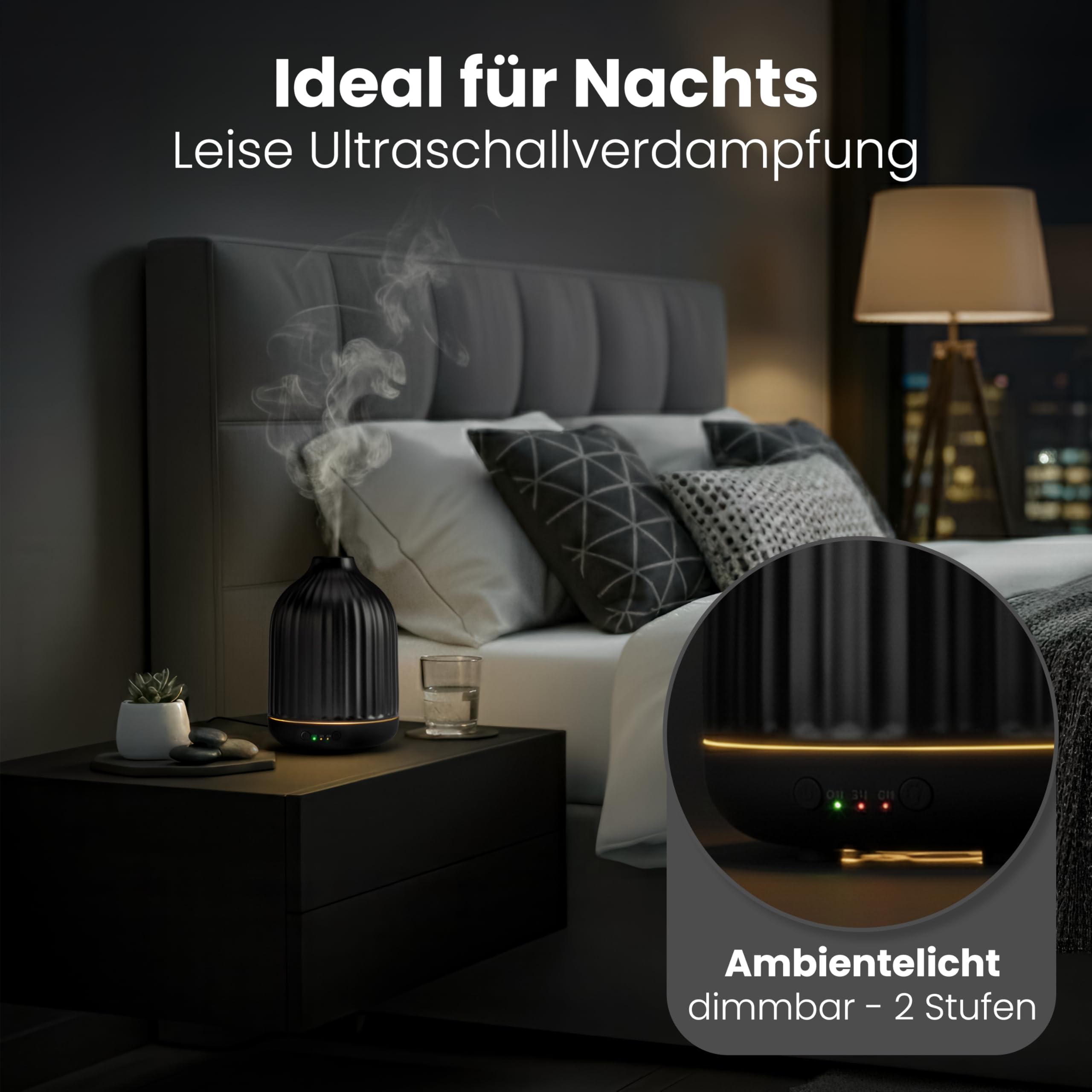 MALMØ Diffuser (250ml) aus Keramik - Aroma Diffuser für ein angenehmes Raumklima - Diffuser für Ätherische Öle - Duftöl Defuser für Aromatherapie