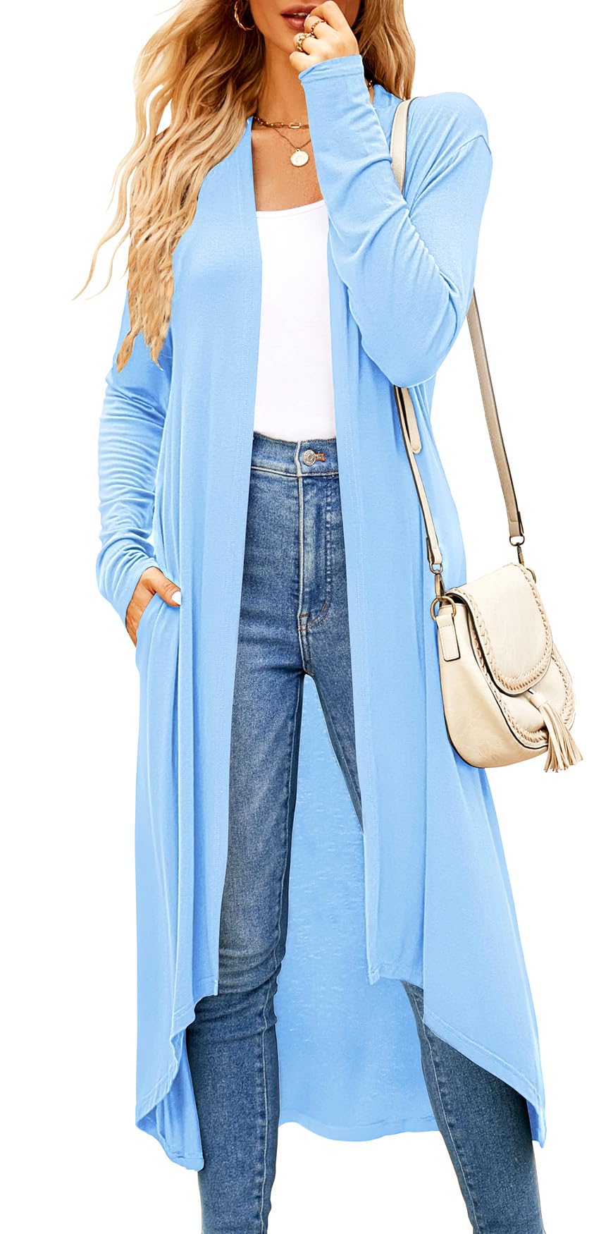 Newchoice Womens Long Cardigan Lightweight Long Sleeve Cardigan Duster