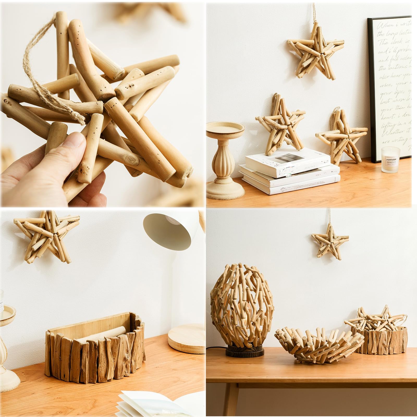 ZJCHBL - 40 palos de madera flotante para manualidades, 4.7 pulgadas de largo, 7 mm-15 mm de diámetro, para manualidades, accesorios de fotos, proyectos escolares, decoración de manualidades de madera