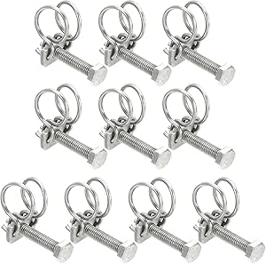 PATIKIL 13.9 Pouce/75mm Rigide Tuyau Sangle Pince, 20 Pcs 304 Inox Acier Deux Trou U-forme Tube Agrafe Tuyau Fixation Support Pour Tuyau Fixation
