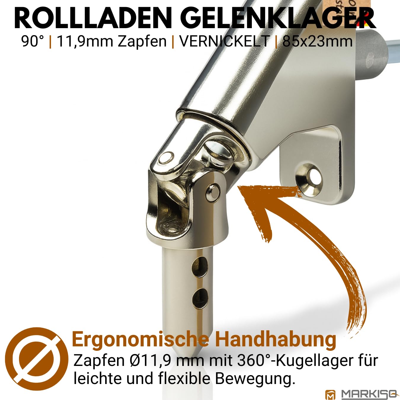 Rolladen Gelenklager 90° Lager Getriebe für Rolladen Rolladenlager Rolladen Kurbelgetriebe Gelenklager Kurbelgelenk Gelenkplatte Gelenkkurbel Rolladengelenk 90 Grad 23x85 mm 4Kant 6mm 12 mm Zapfen