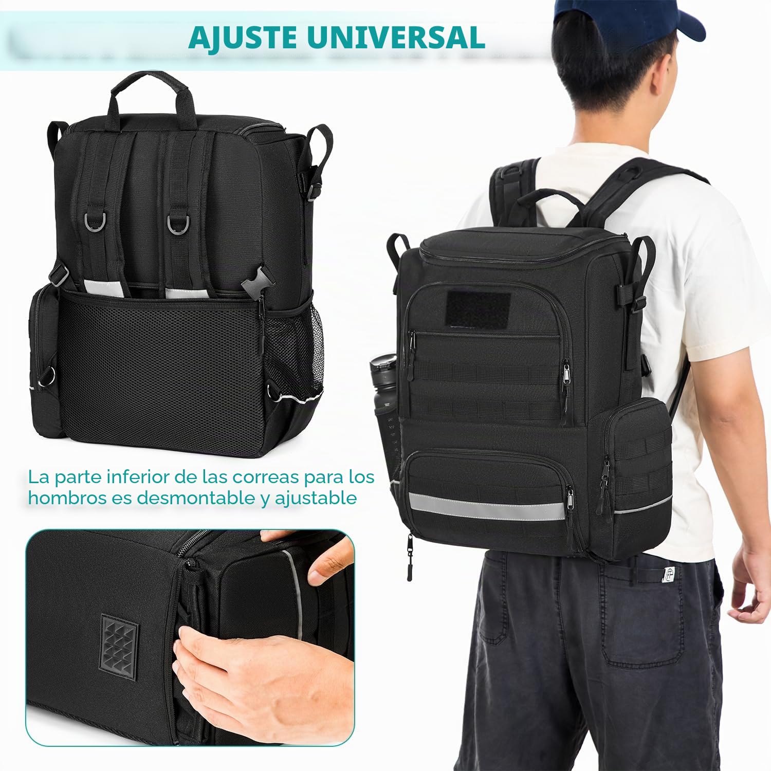 Bolsas para silla de ruedas, nailon, mochila para andador | Bolsa de almacenamiento para accesorios con bolsas para muletas y bolsa isotérmica