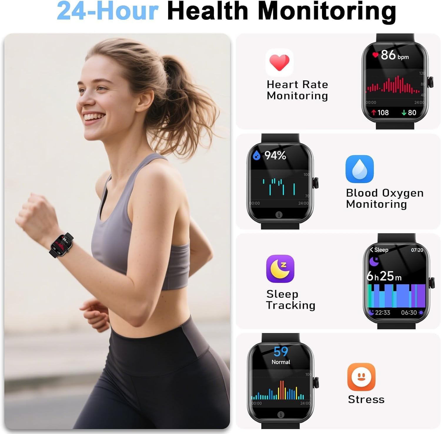 uaue Reloj Inteligente Hombre con Alexa,1.91" HD Smartwatch Hombre, 110+ Modos Deportivos, Monitor de Sueño/Podómetro/Pulsómetro, IP68 Impermeable Pulsera Actividad para Android iOS