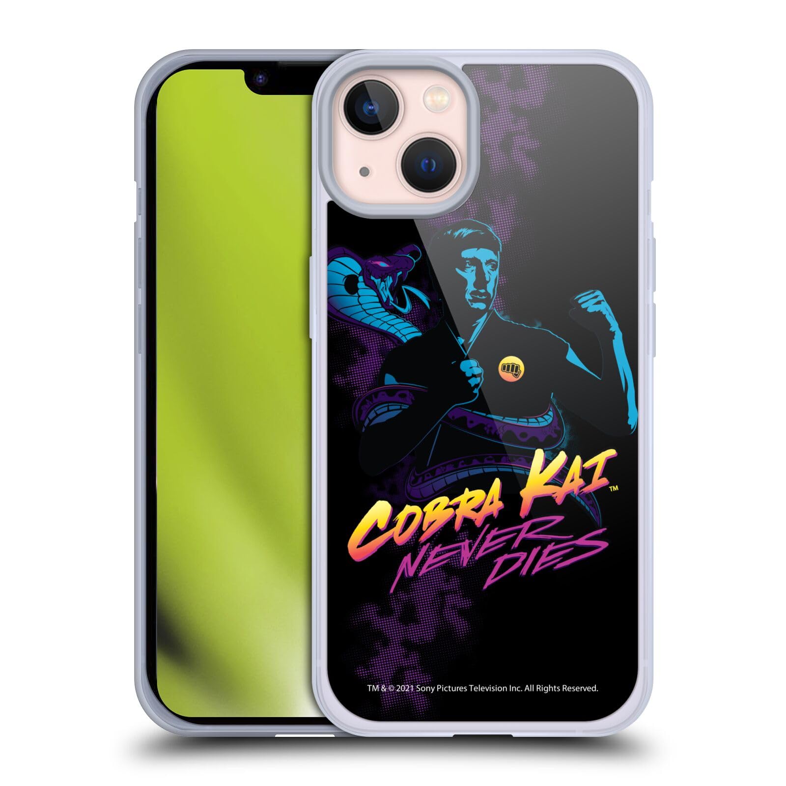 Head Case DesignsOfficially Licensed Cobra Kai Johnny Lawrence Never Dies Key Art Soft Gel Case Compatible with Apple iPhone 13