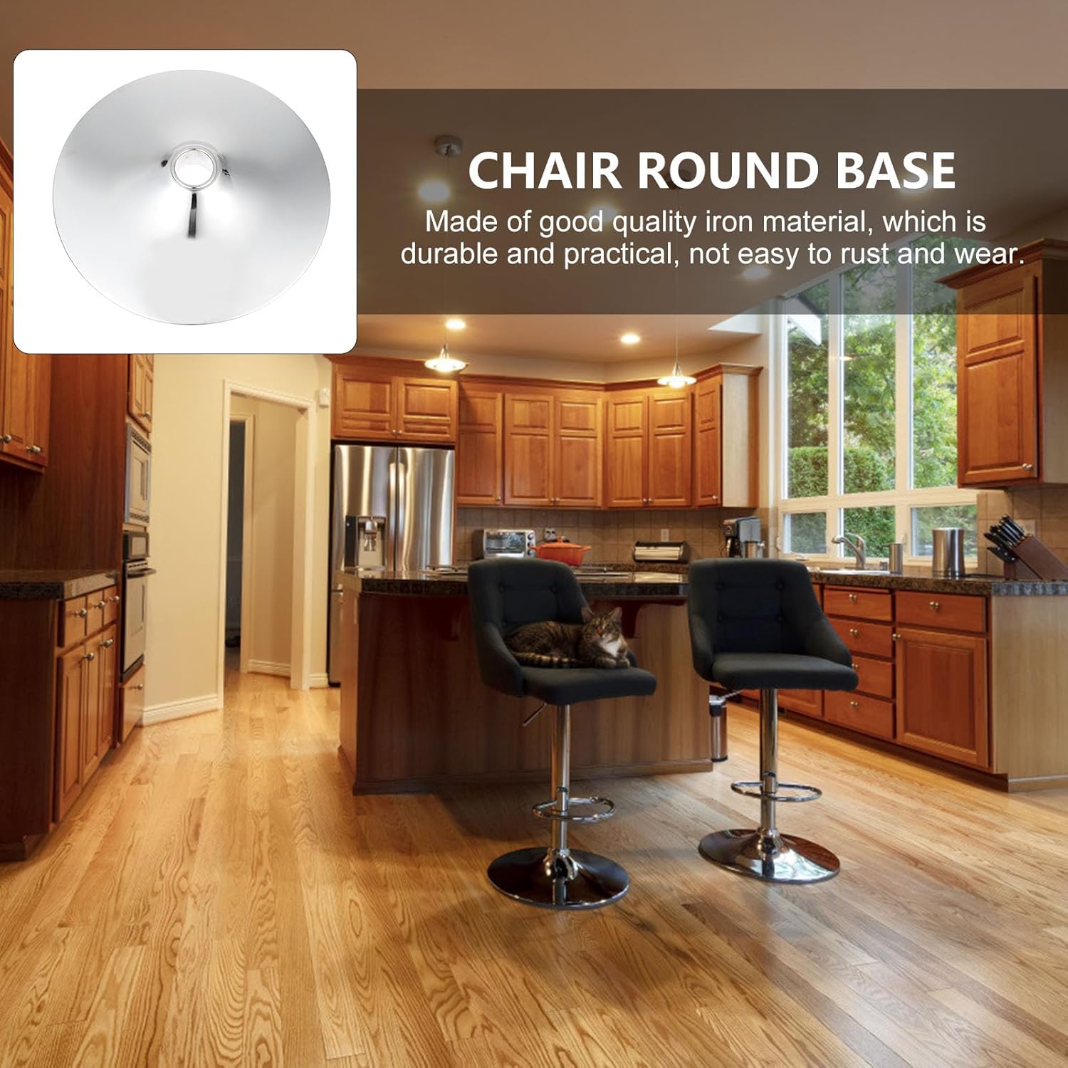 Round Chair Base Practical Bar Table and Stool Replacement Base Install Furniture Accessory for Office Bistro Pub and Cafe Tables