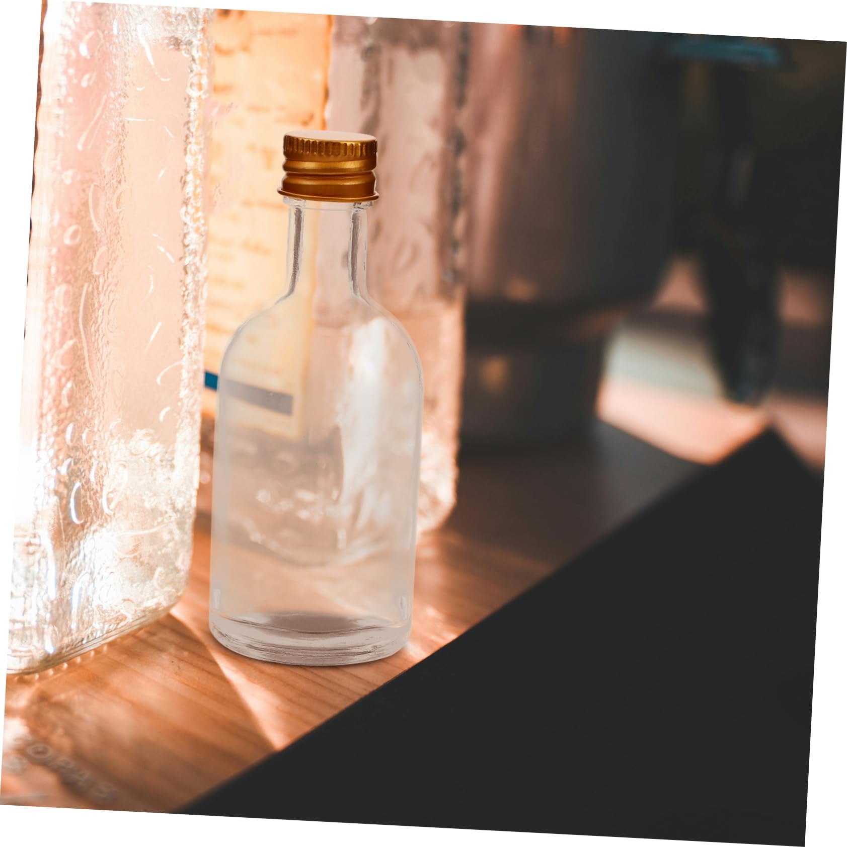 GARVALON 10 Kleiner Glasflaschen mit Deckel 50ml Tragbar und Benutzerfreundlich Transparente Kleine Flaschen zum Befüllen für Reisen und Unterwegs