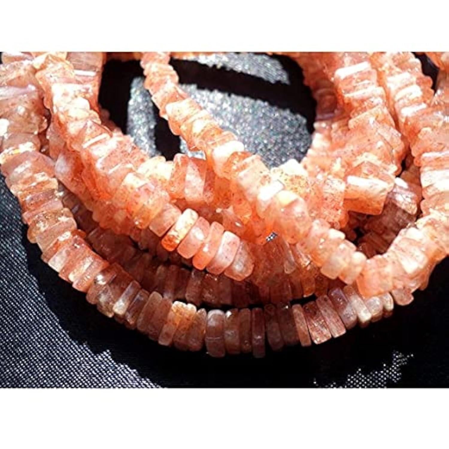 Pierre de soleil naturelle en perles heishi de 5mm pour créer vos bijoux d'été