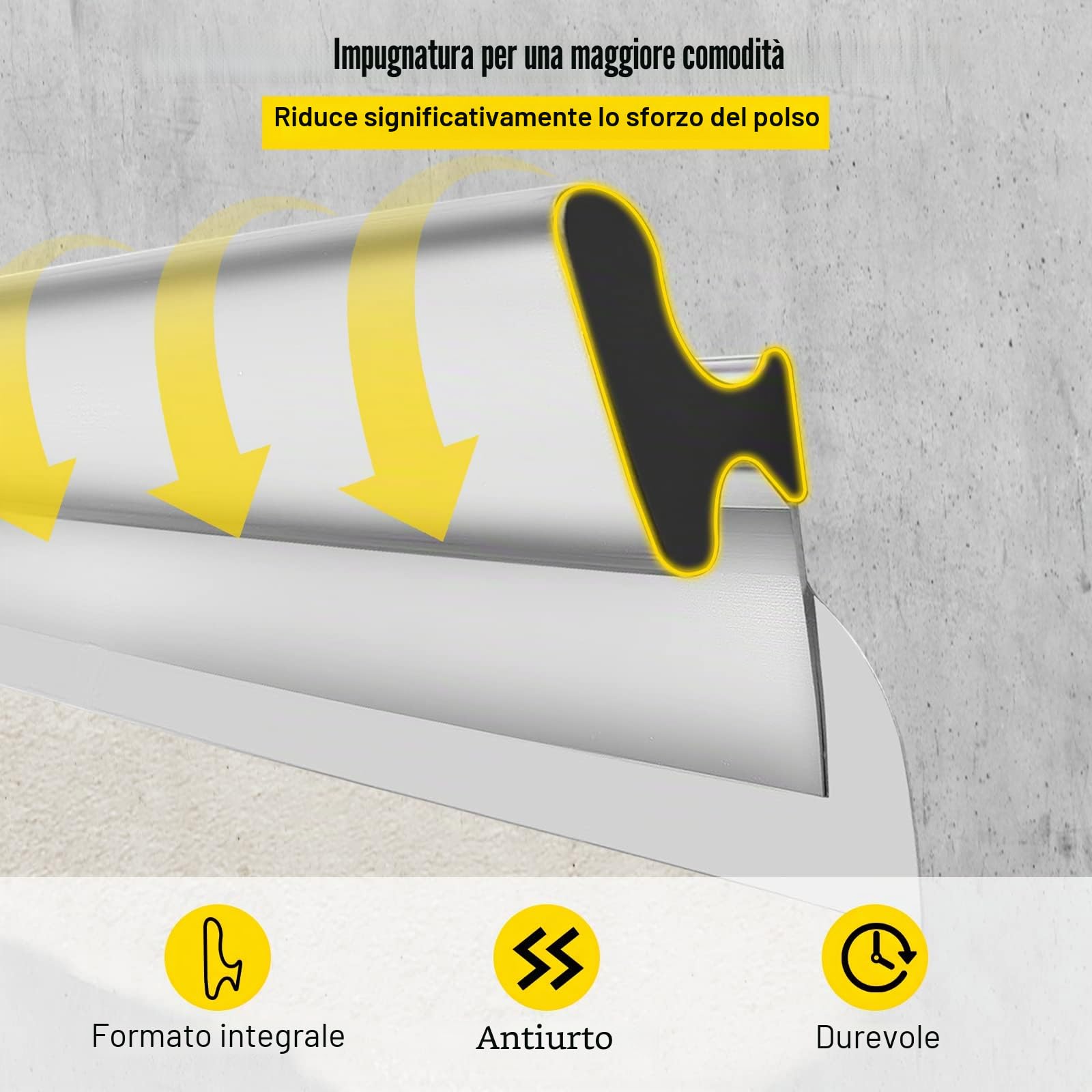 VEVOR Spatola di Finitura, Lama 40" Peso Netto 3Libbre Strumento Scremante in Acciaio Inossidabile per La Rimozione di Stucco, Mastice, Gesso, Stucco, Raschiatura,Vernice e Carta da Parati,Silk grigio