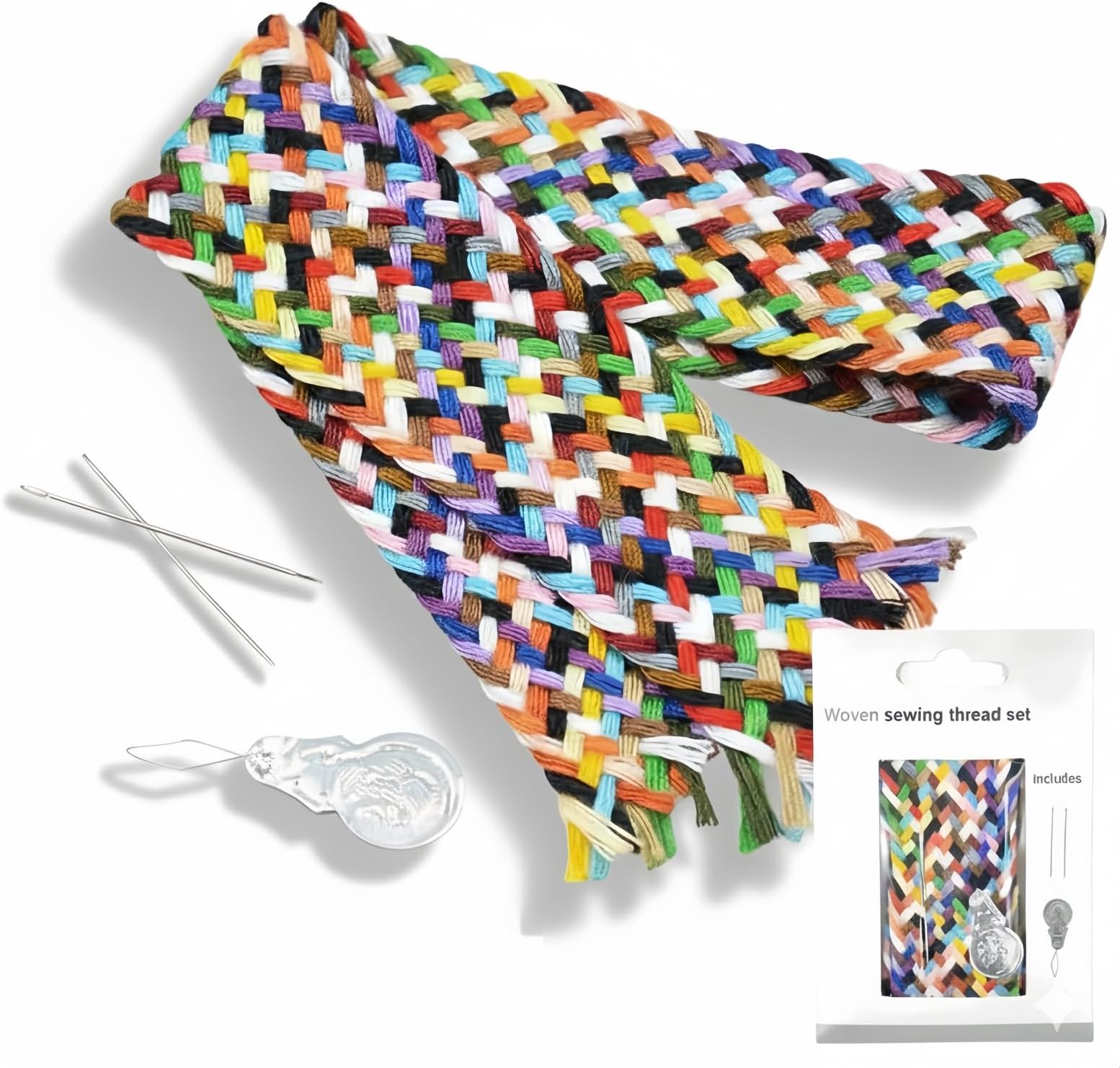 Extra Strong Sewing Thread Plait Kit, 21 Colors-Cut Polyester Threads for Hand Sewing Repair, Portable Travel Mending Kit with Needles & Threader, Compact Emergency Sewing Supplies