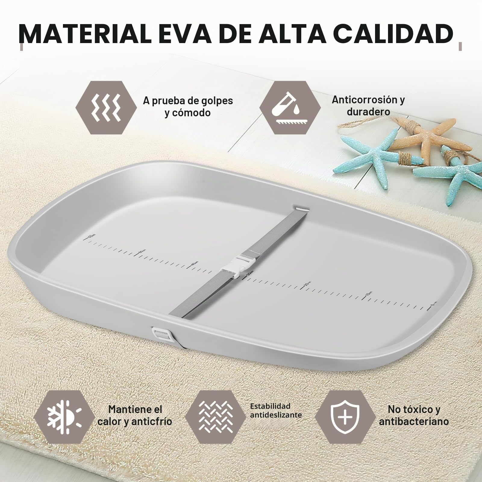 Cambiador de bebé EVA, cambiador portátil para cambiar pañales y cómoda, impermeable, suave, ligero, diseño ergonómico para bebé, se adapta a todas las mesas cambiadoras con línea de altura