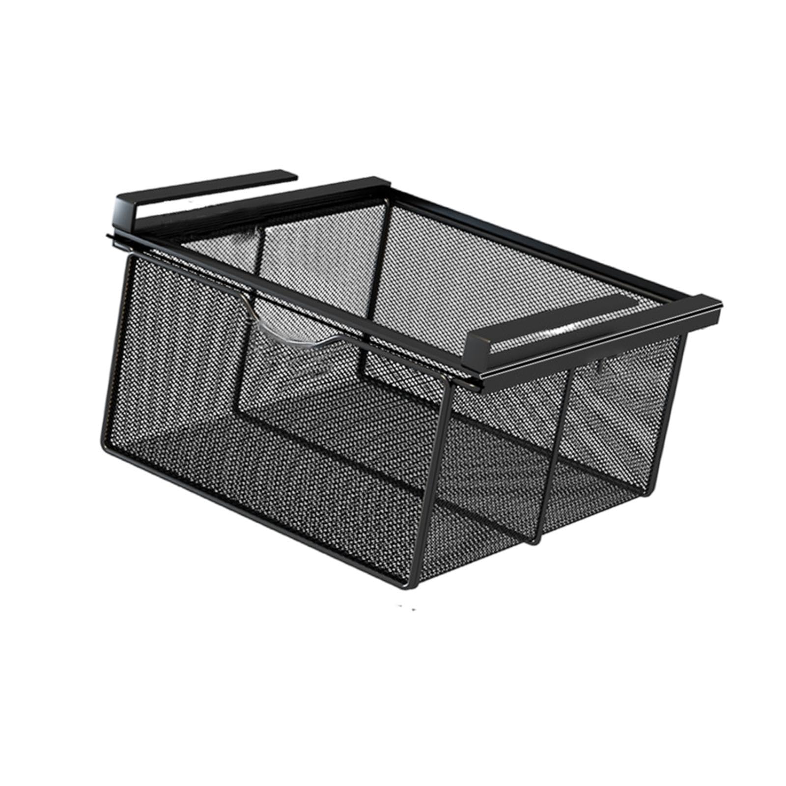 Colcolo Cestello Estraibile per cassetto sospeso, cestello portaoggetti Estraibile sotto ripiano, Organizer portaoggetti sotto Mobile per Camera da Letto, Neroxl