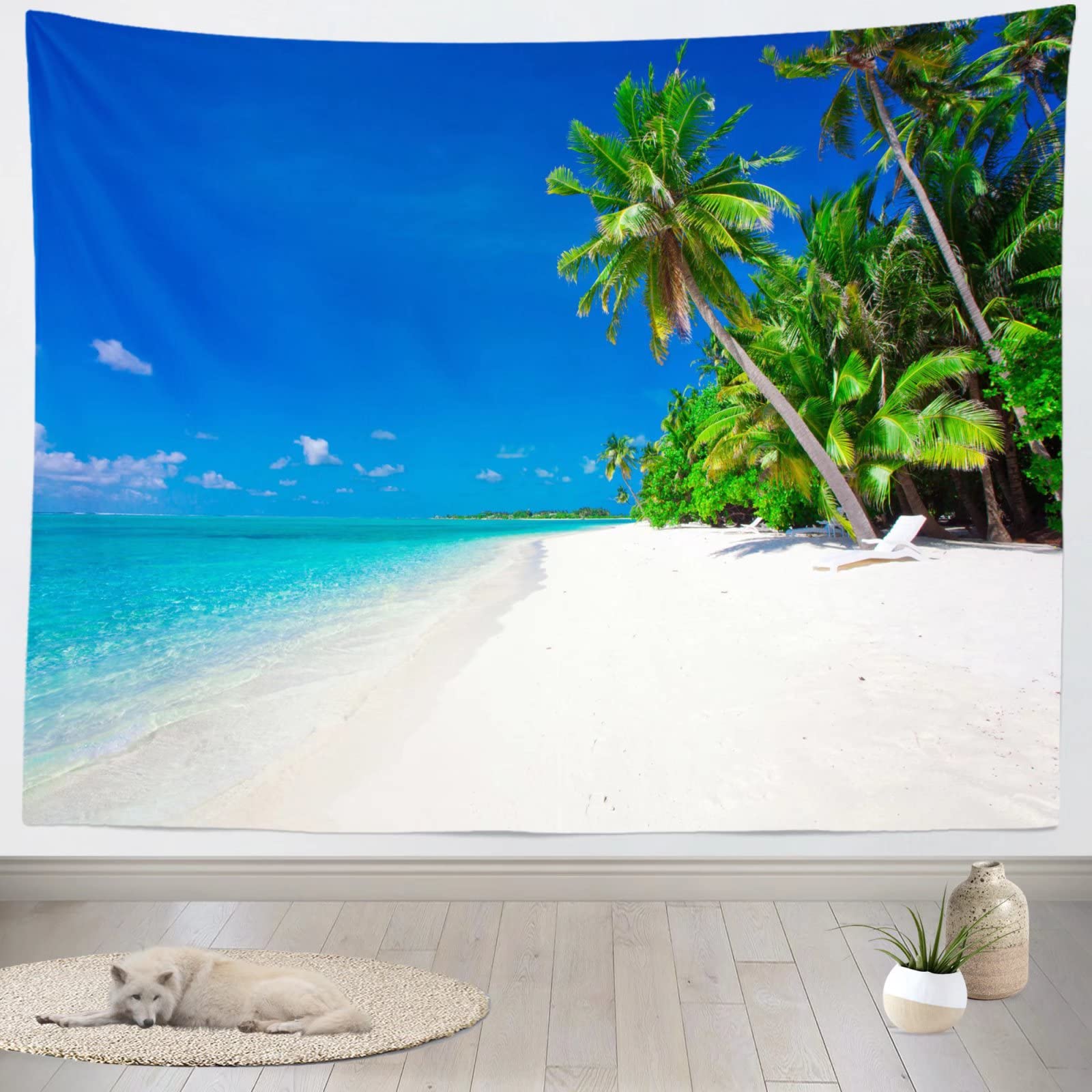 Tapisserie Murale Tropicale 3D – 70x100 Cm, Motifs Plantes Et Animaux, Tissu Polyester Pour Déco Chambre Salon