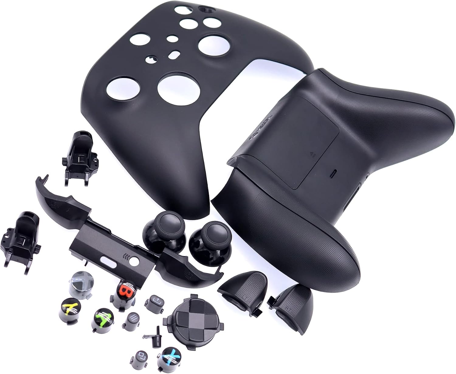 Deal4GO FULL Shell Housing kit w/FULL Buttons Bummper thumbstick set replacement for XSS XSX Wireless Controller (Black)