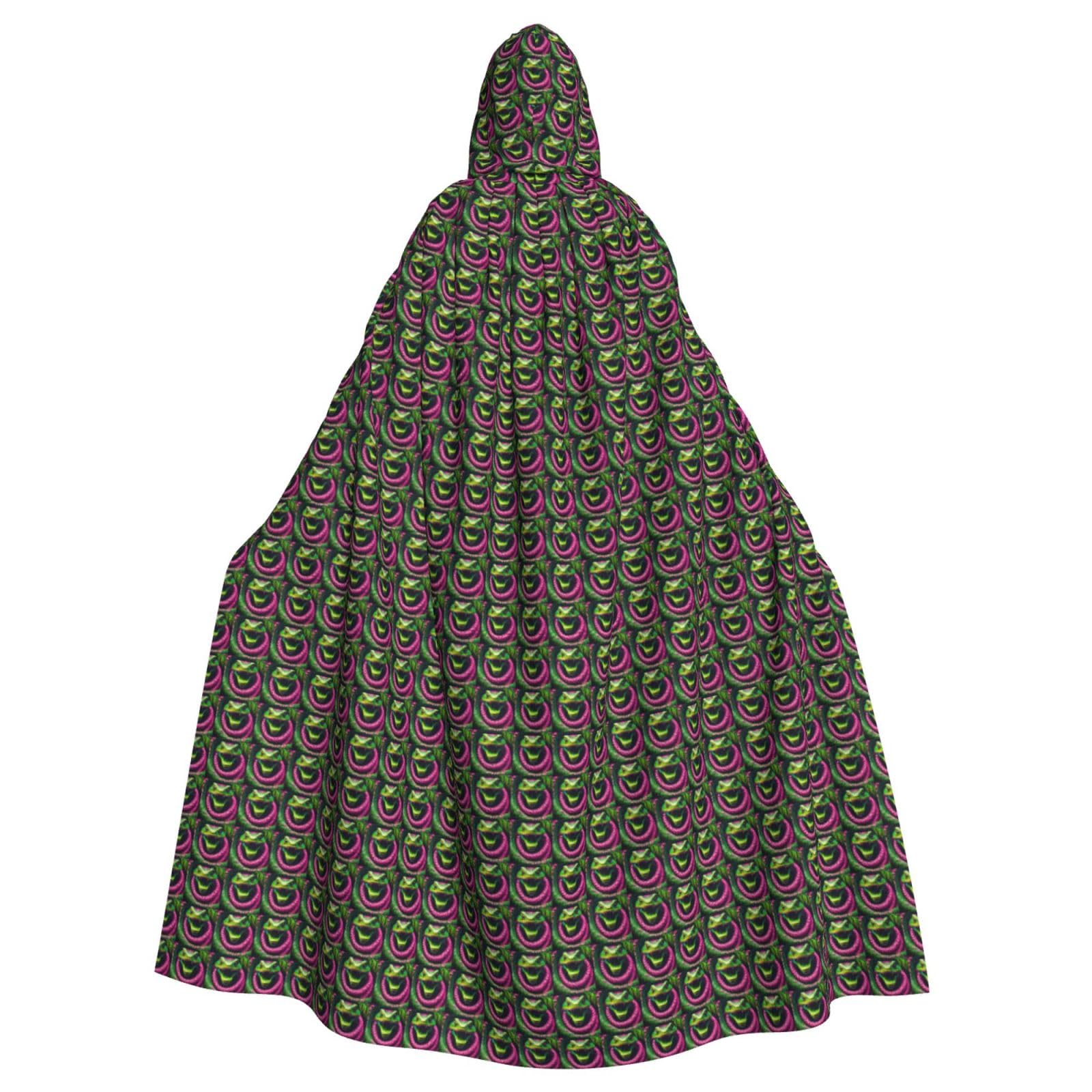 Cape serpent vert à capuche pour carnaval et fête déguisée - 8