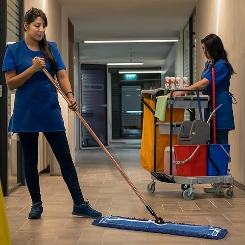 Miniatura 6 de Matthew Cleaning - Cabezales de repuesto lavables de algodón de resistencia industrial de 24 pulgadas para uso residencial y comercial, ajuste a