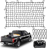 Vista 1 de Red de carga para portaequipajes de 3 x 4 pies, red de bungee con malla que se estira hasta 6 x 8 pies para cesta de carga en el techo 12