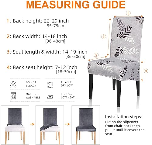 Miniatura 7 de YYQS - Paquete de 4 fundas elásticas para sillas de comedor, extra grandes, extraíbles, lavables, suaves, de elastano, respaldo alto, fundas para