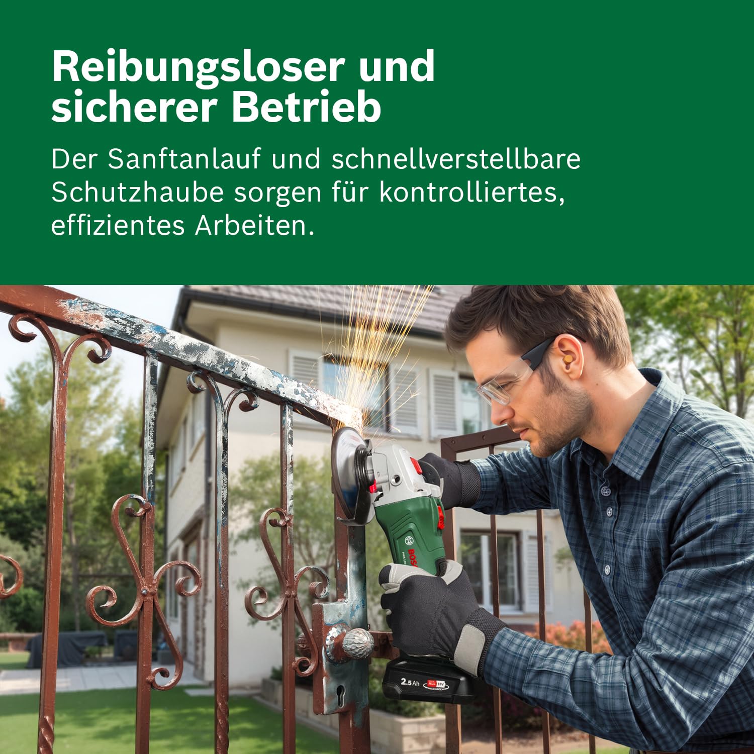 Bosch 18V System Akku-Winkelschleifer PWS 18V-70 (Für kleine bis mittlere Trenn- und Schleifarbeiten; Scheibendurchmesser: 115 mm)
