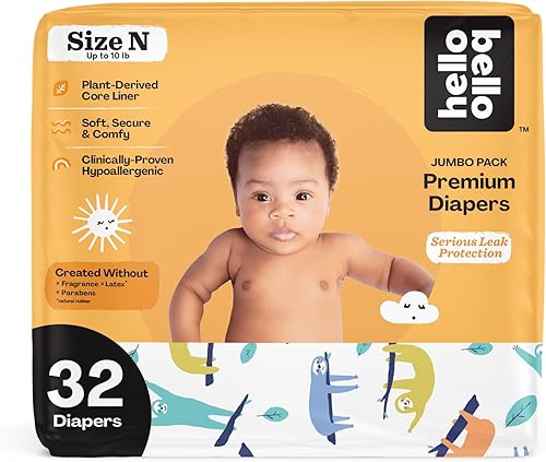 Miniatura 13 de Hello Bello Premium - Pañales para bebé de talla recién nacido, 32 unidades de pañales desechables, extra absorbentes, hipoalergénicos con ajuste