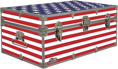 Miniatura 6 de C&N Footlockers Maletero de diseño americano para el 4 de julio, estilo rústico americana, 32 x 18 x 13.5 pulgadas Americana rústica,Iconos de