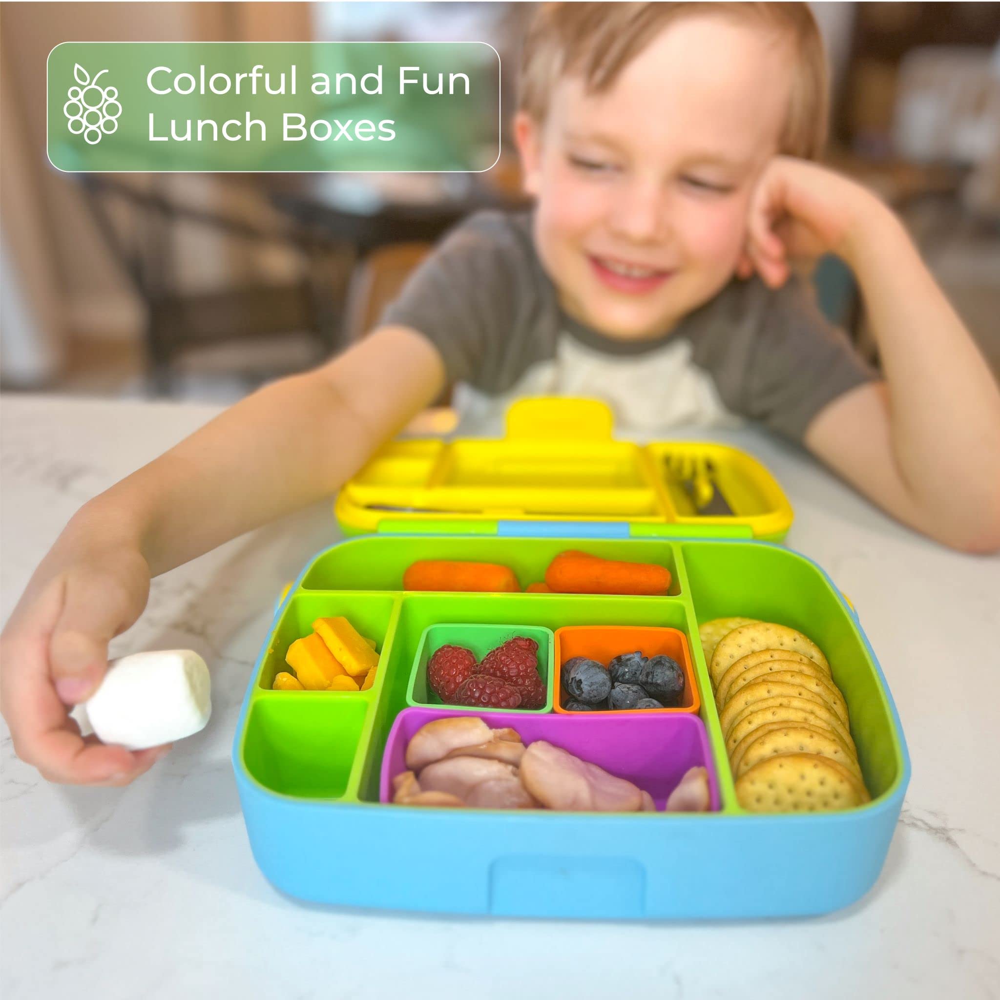 Silikon-Bento-Trennwände Quadratisch – Für Lunchbox, Mikrowellenfest, Einfrierbar, Bunte Set