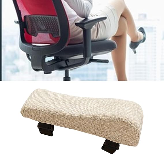 Computer Chair Armrest Cover with High Density Foam Padding, Beige