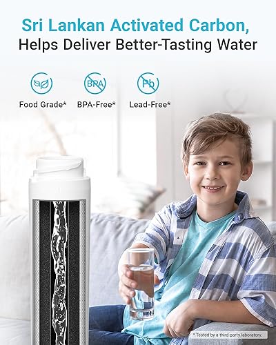 Miniatura 5 de AQUA CREST GSWF Filtro de agua para refrigerador, repuesto para GE® GSWF Smart Water 238C2334P001, Kenmore® 46-9914, 469914, 9914, 2 filtros