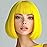 YOUNIGA Bob Wig With Bangs Yellow 12 Inch Short Synthetic Fiber Bob Wigs for Women Short Bob Wigs and Halloween Cosplay Wig for Daily Life Colorful Wigs With One Cap (Yellow)