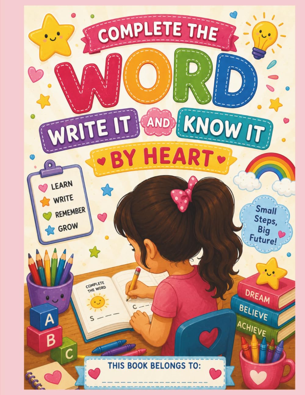 Complete the Word, Write It, Know It by Heart: Add Missing Letters, Handwriting Practice