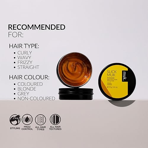 Miniatura 4 de Muk Haircare Slick Muk - Pomada de alto brillo, 3.4 onzas, fijación fuerte, pomada de alto brillo para hombres, resistente a la humedad, soluble en